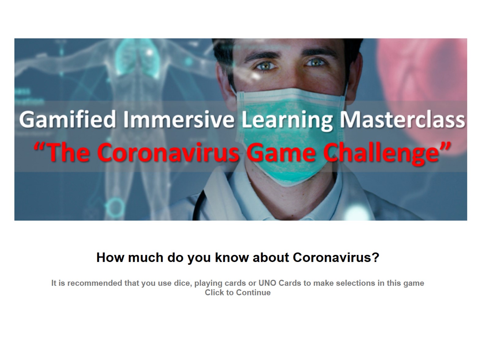 Coronavirus Quiz Game — 360° virtual tour preview